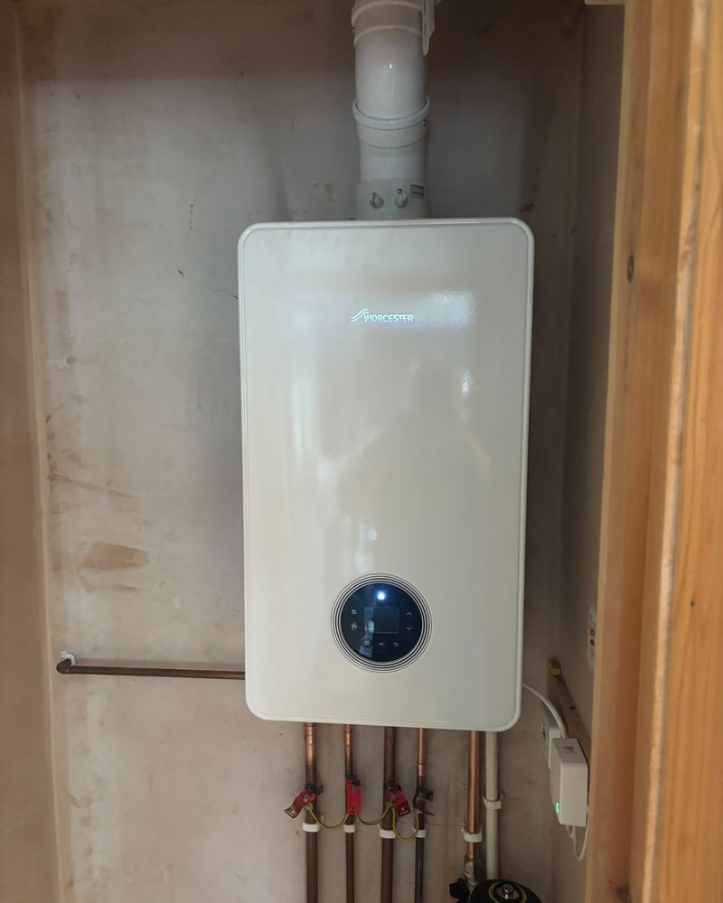 Worcester combi boiler inside a cupboard