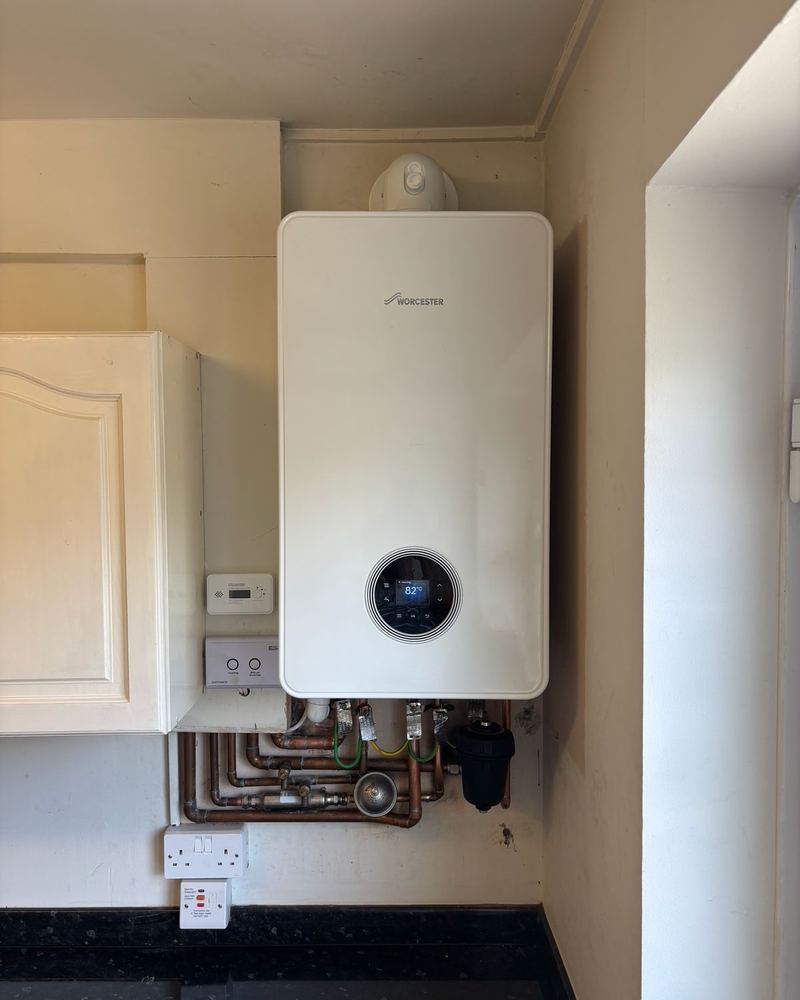Worcester combi boiler fitted in a kitchen